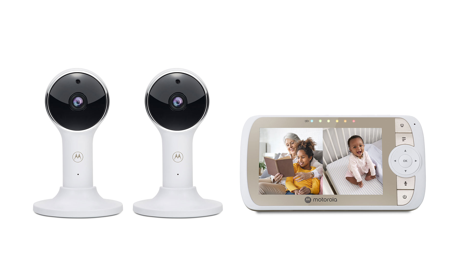 Motorola VM65-2 Video Baby Monitor 2 camera split screen set